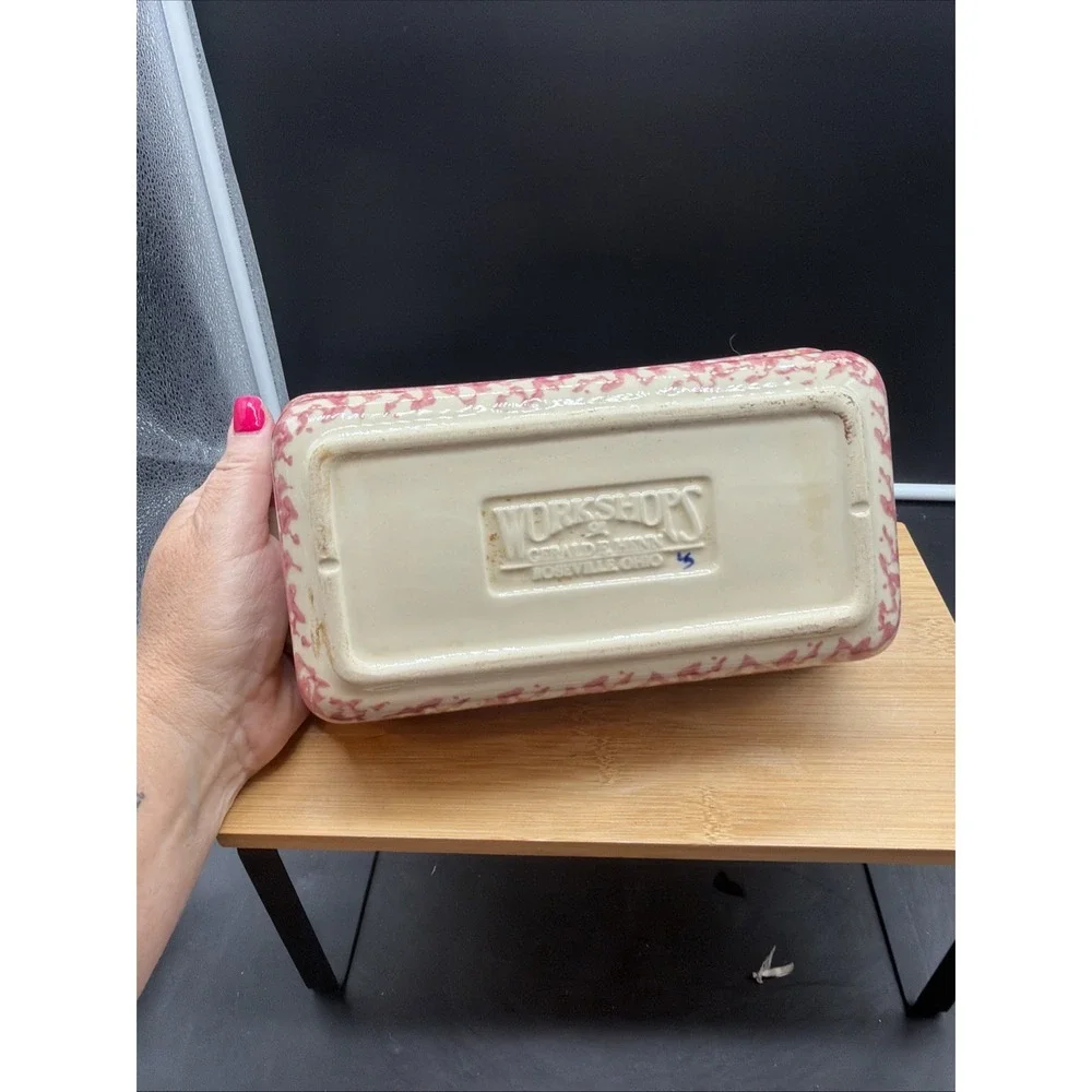 VTG Workshops Gerald E. Henn U.S.A. Roseville Spongeware Mini Loaf Pan Pottery
